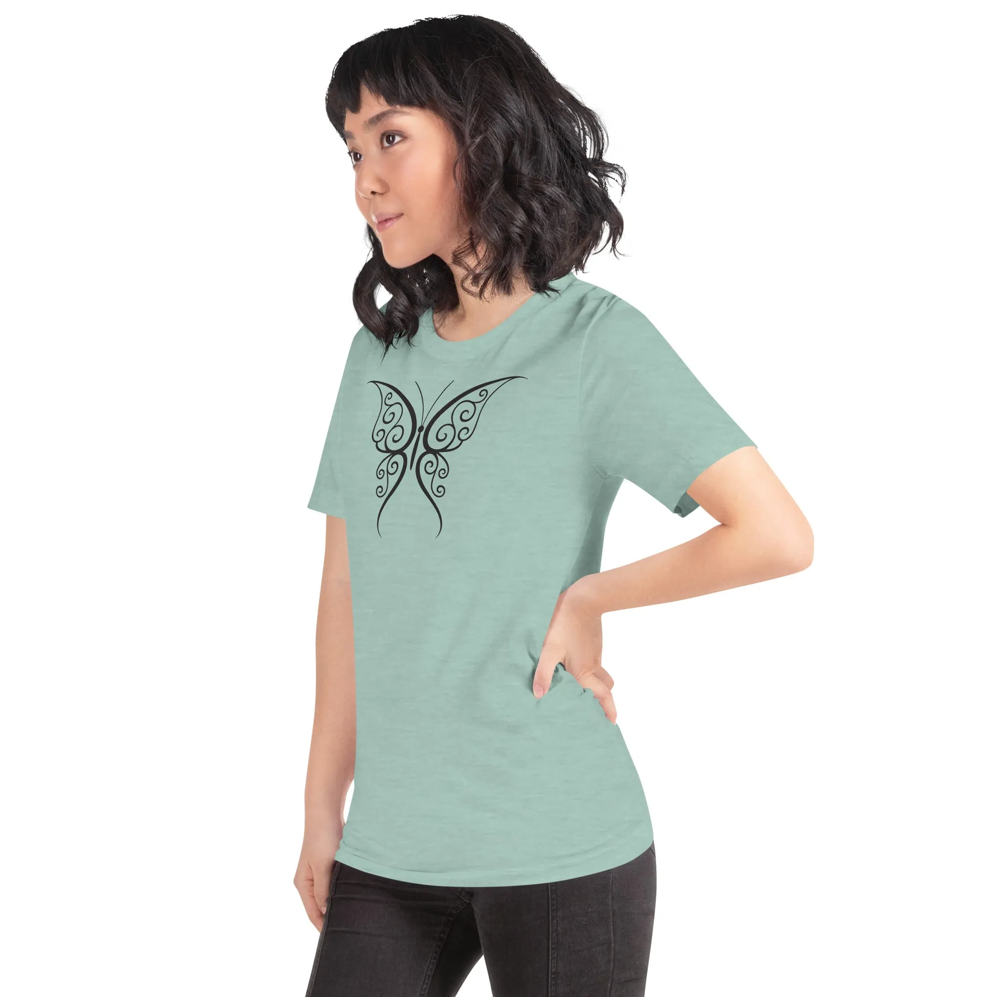 Butterfly Black Outline - Unisex t-shirt, comfy, soft, lightweight
