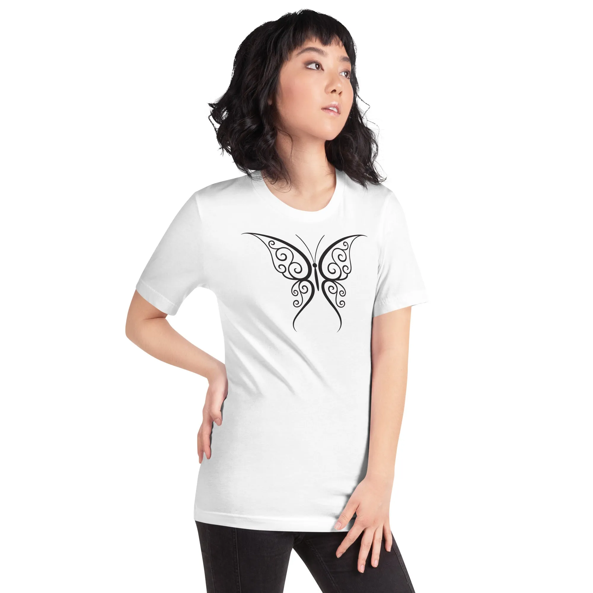Butterfly Black Outline - Unisex t-shirt, comfy, soft, lightweight
