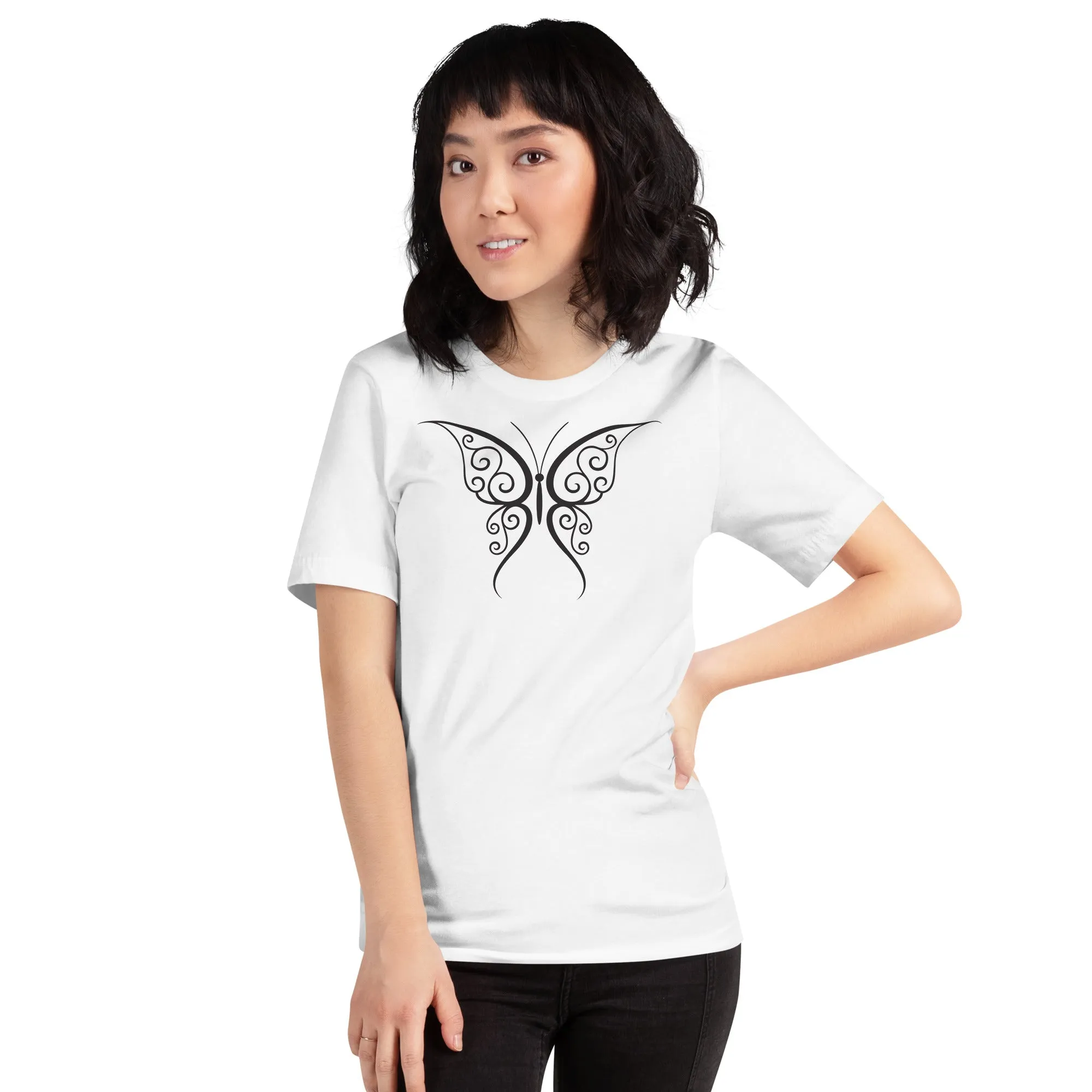 Butterfly Black Outline - Unisex t-shirt, comfy, soft, lightweight