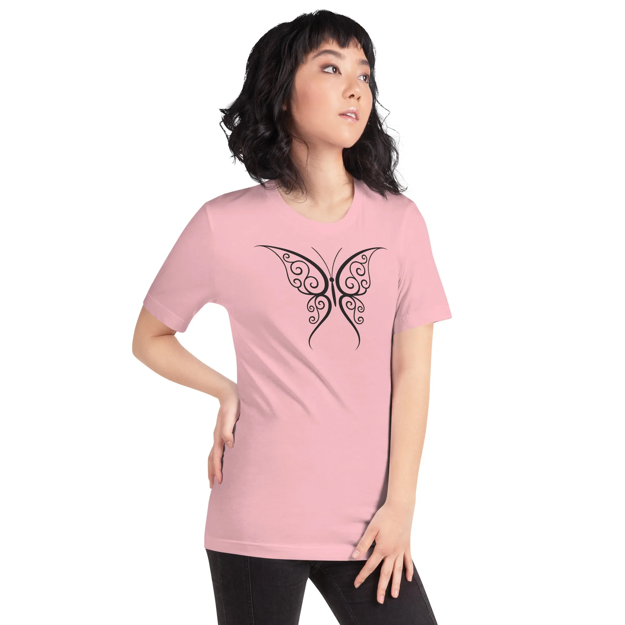 Butterfly Black Outline - Unisex t-shirt, comfy, soft, lightweight