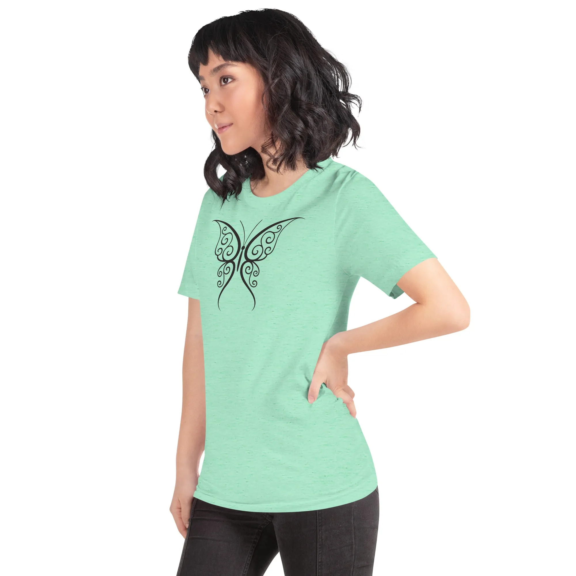 Butterfly Black Outline - Unisex t-shirt, comfy, soft, lightweight