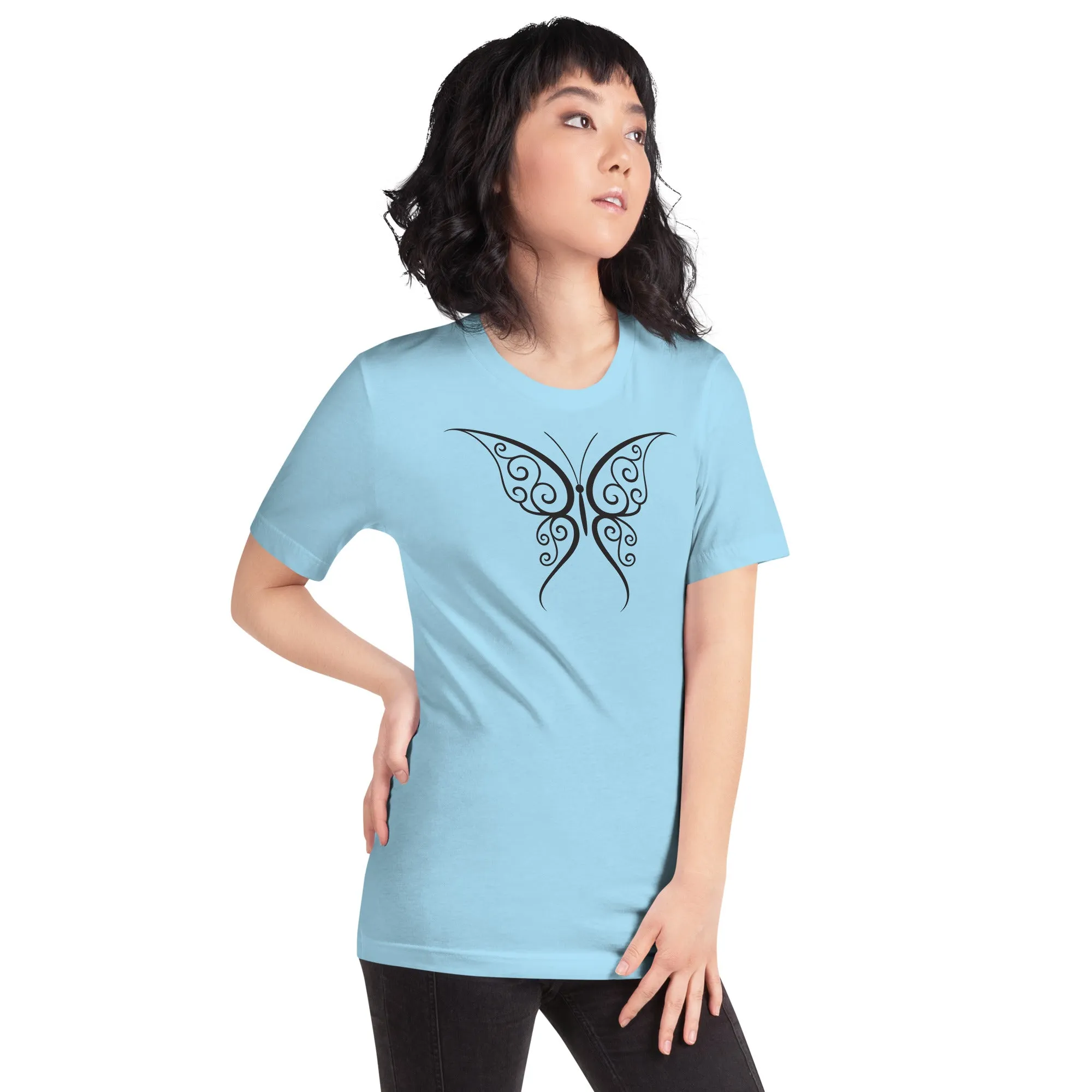 Butterfly Black Outline - Unisex t-shirt, comfy, soft, lightweight
