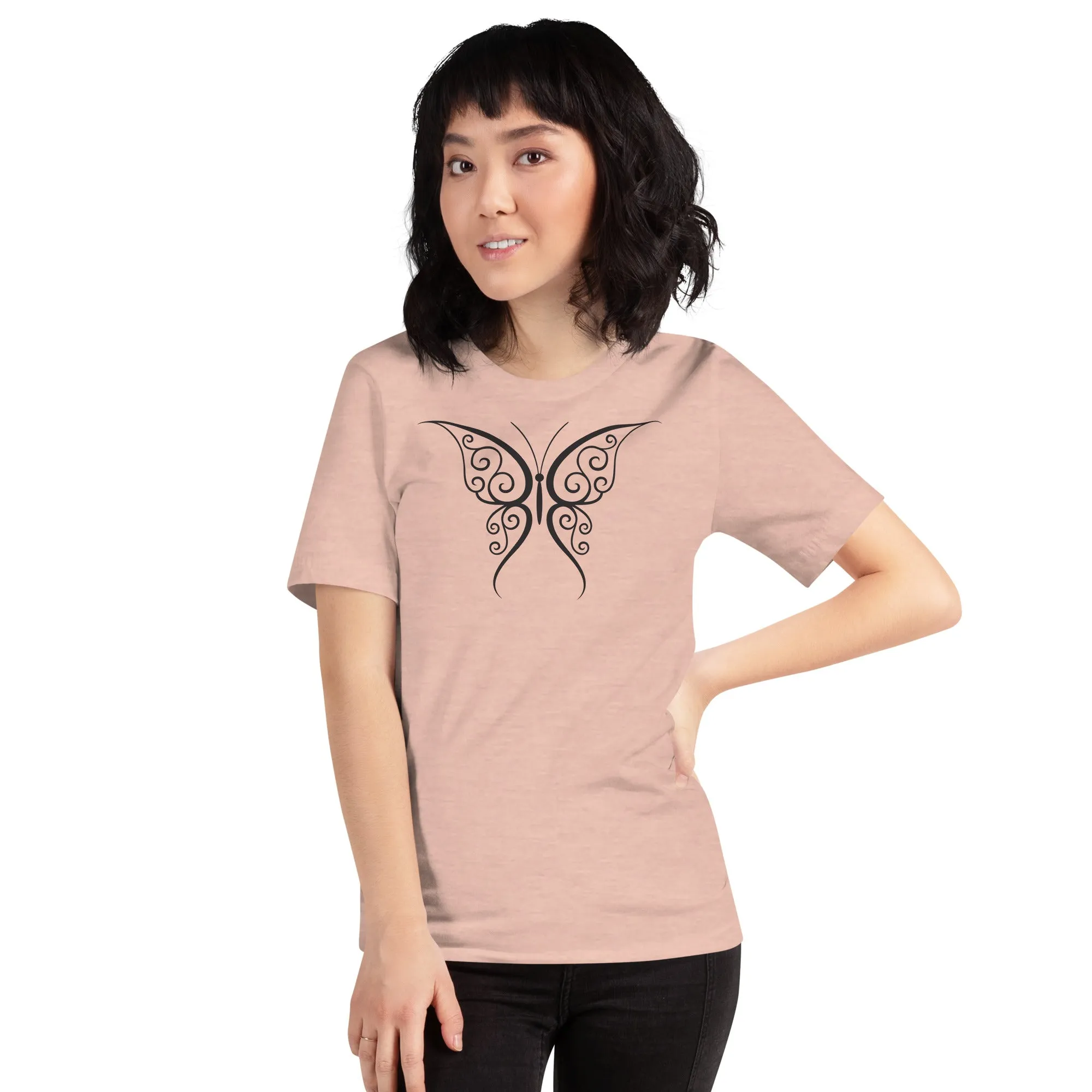 Butterfly Black Outline - Unisex t-shirt, comfy, soft, lightweight