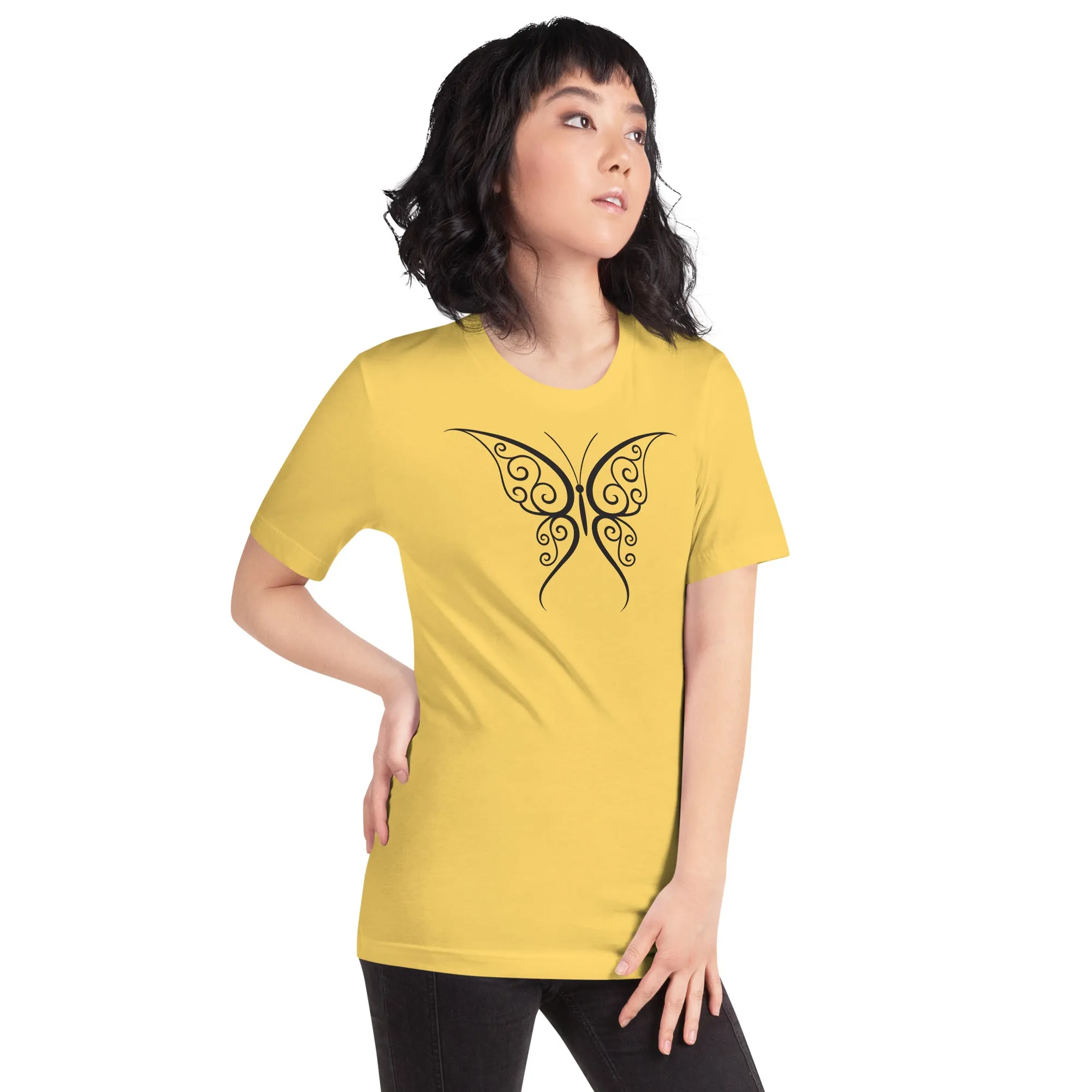 Butterfly Black Outline - Unisex t-shirt, comfy, soft, lightweight