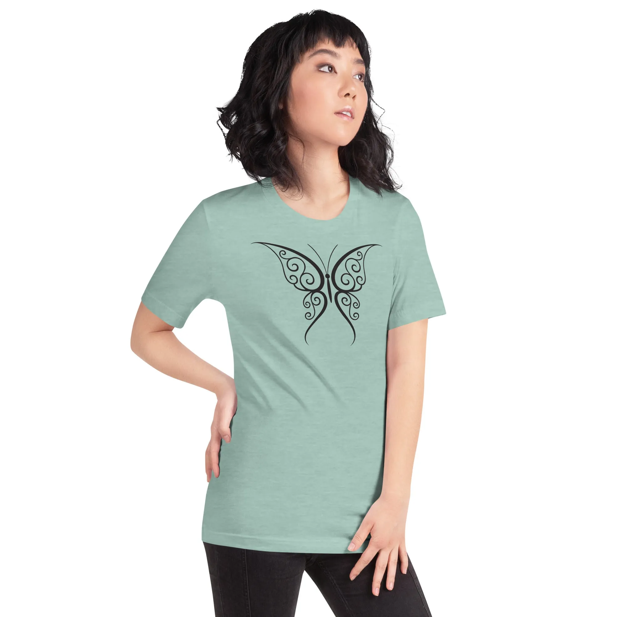 Butterfly Black Outline - Unisex t-shirt, comfy, soft, lightweight