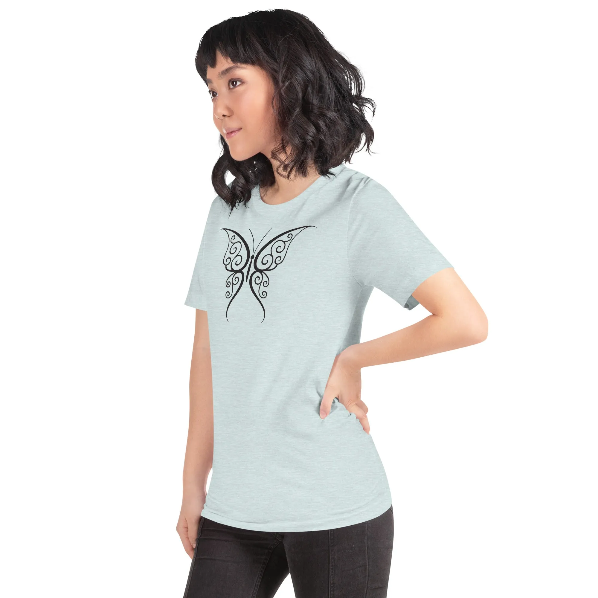 Butterfly Black Outline - Unisex t-shirt, comfy, soft, lightweight