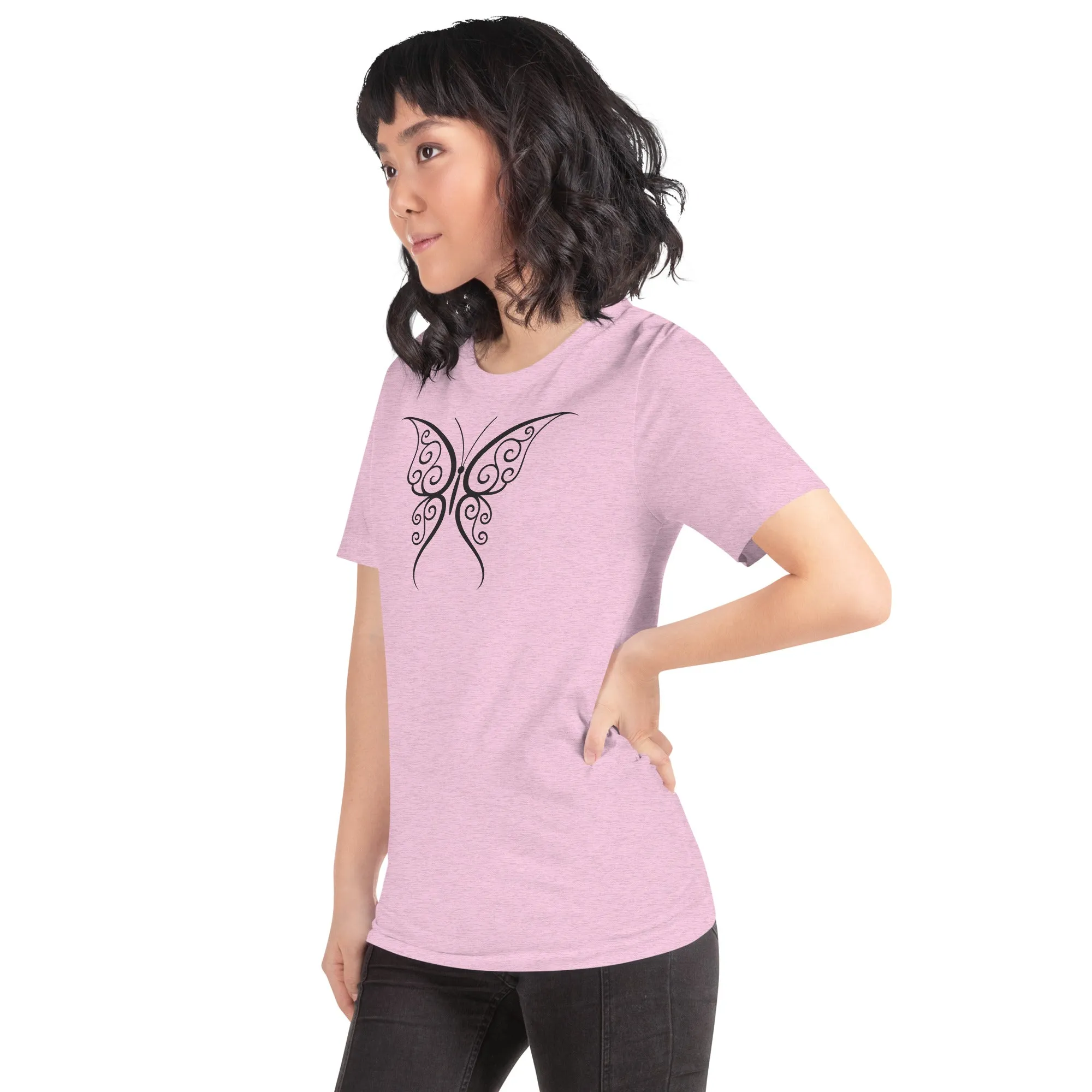 Butterfly Black Outline - Unisex t-shirt, comfy, soft, lightweight