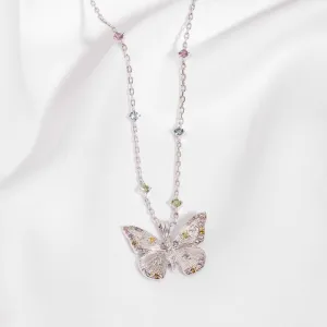 Butterfly Rainbow & Silver Necklace