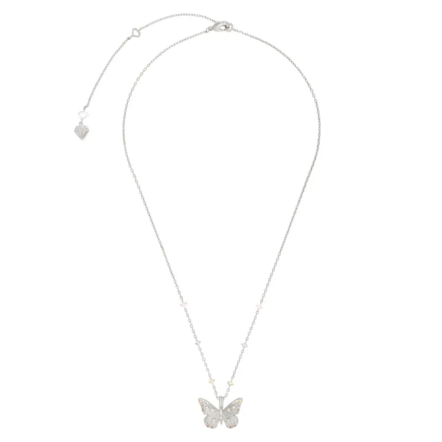 Butterfly Rainbow & Silver Necklace