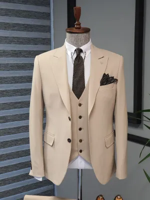 Buy Beige Slim Fit Cotton Suit by GentWith.com | Free Worldwide Shipping