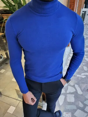 Buy Sax Slim Fit Turtleneck Wool Sweater by GentWith | Free Shipping