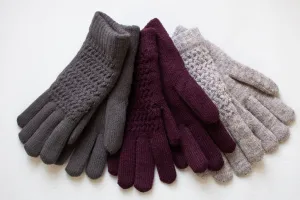 Cable Knit Gloves with Lining