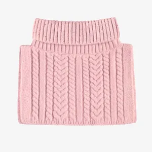 Cache-cou rose en maille, enfant || Pink neck warmer in knit, child