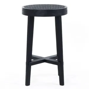 Cafe Lighting & Living Cape Byron Rattan Kitchen Stool - Black