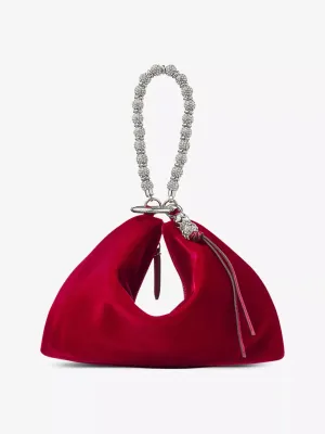 Callie velvet clutch bag