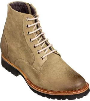 CALTO - K24402 - 3 Inches Taller (Taupe) - Casual Zipper Boots