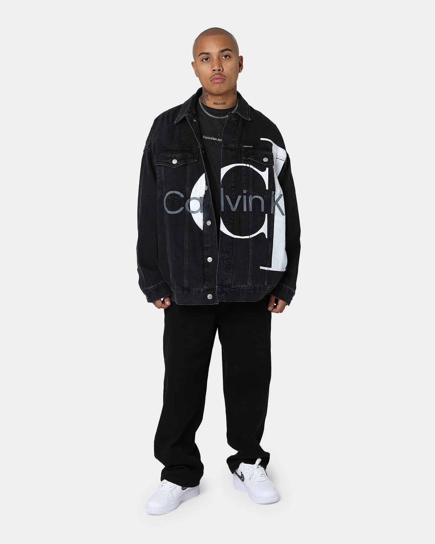Calvin Klein Monogram Logo Washed T-Shirt Washed Black