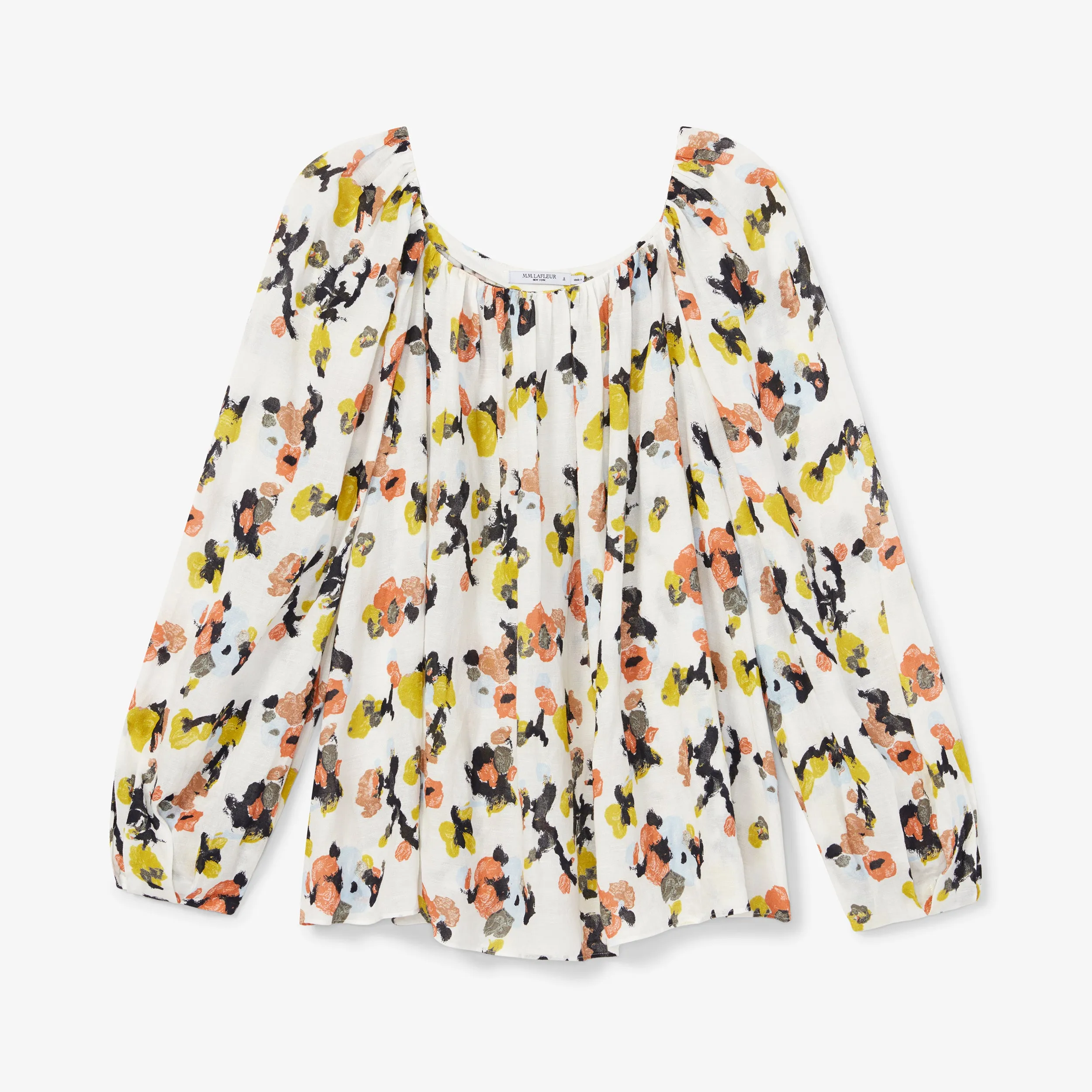 Camilla Top - Meadow Print Linen :: Multicolor