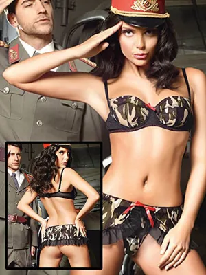Camouflage Bra and Skirt Set