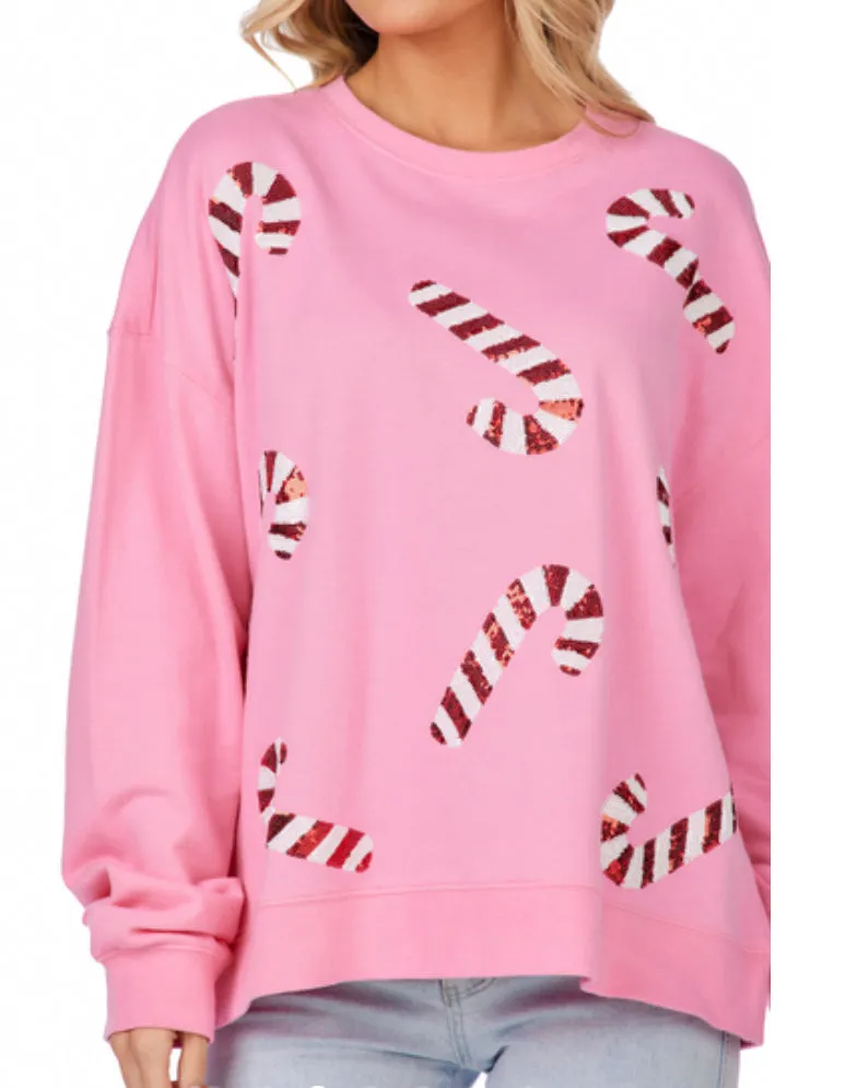 Candy Cane Sparkle Sweatshirt