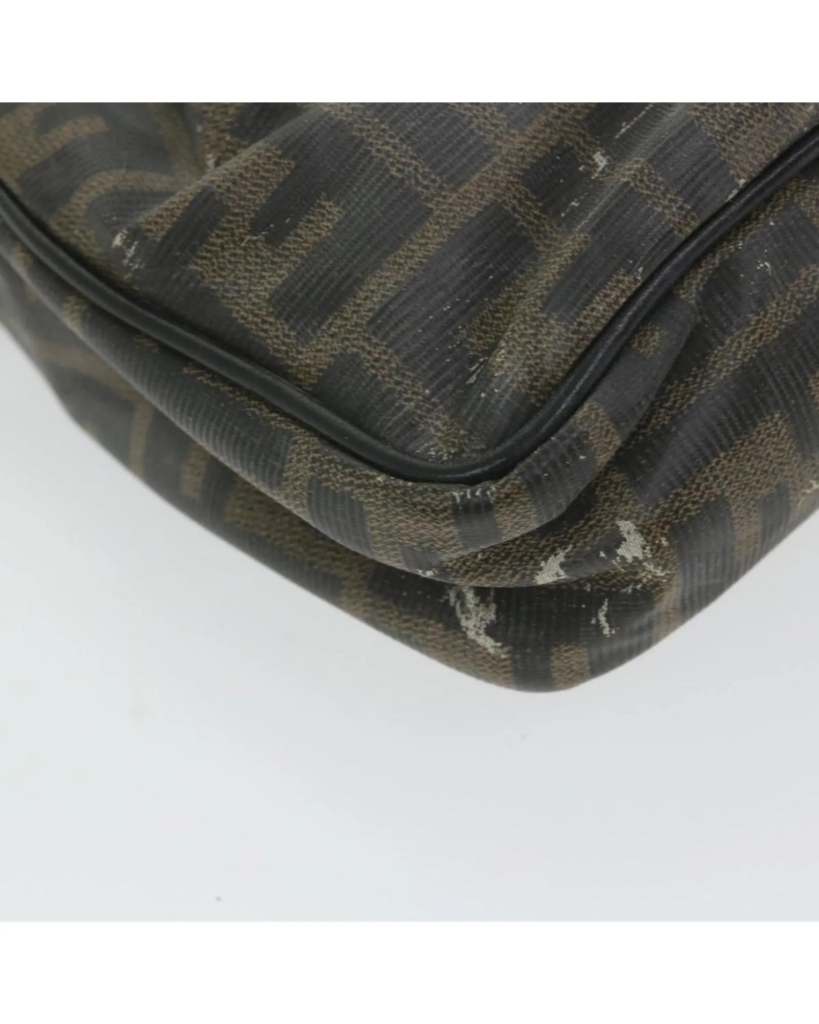 Canvas Brown Shoulder Bag with Unique Design - C Rank