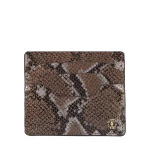 Card Holder Layered Design Pockets in Snake Texture Leather