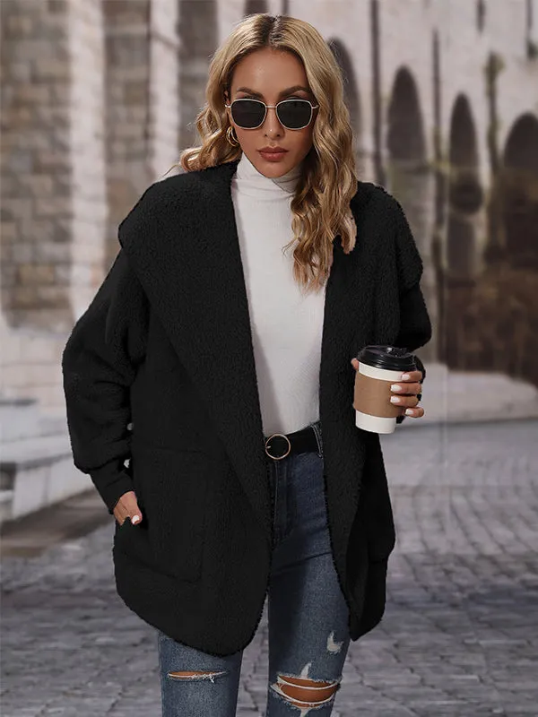 Cardigan Buttonless Hooded Jacket