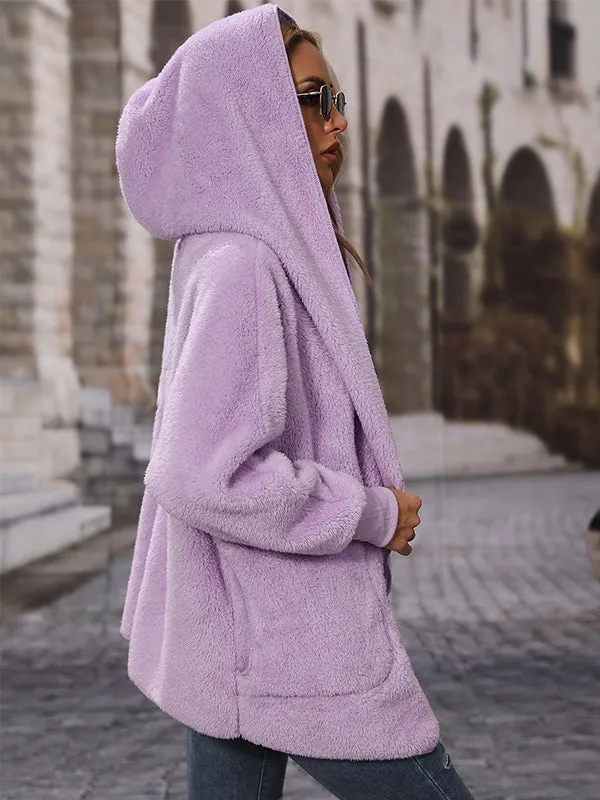 Cardigan Buttonless Hooded Jacket