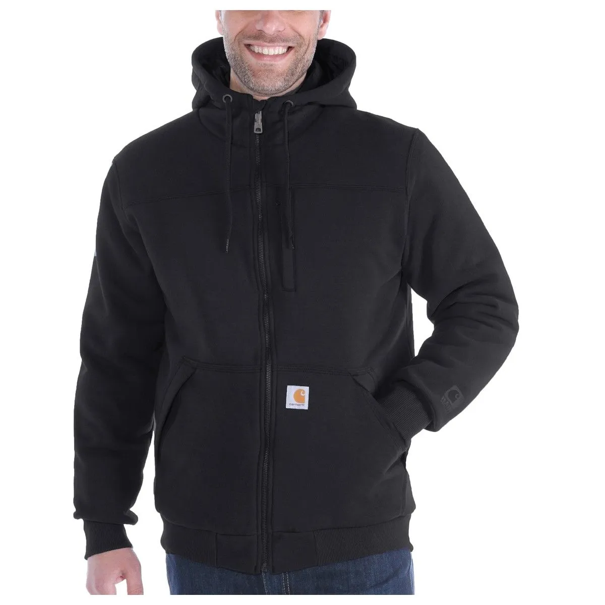 Carhartt&#x20;103312&#x20;Rockland&#x20;Quilt&#x20;Lined&#x20;Full&#x20;Zip&#x20;Hooded&#x20;Sweatshirt&#x20;-&#x20;Black