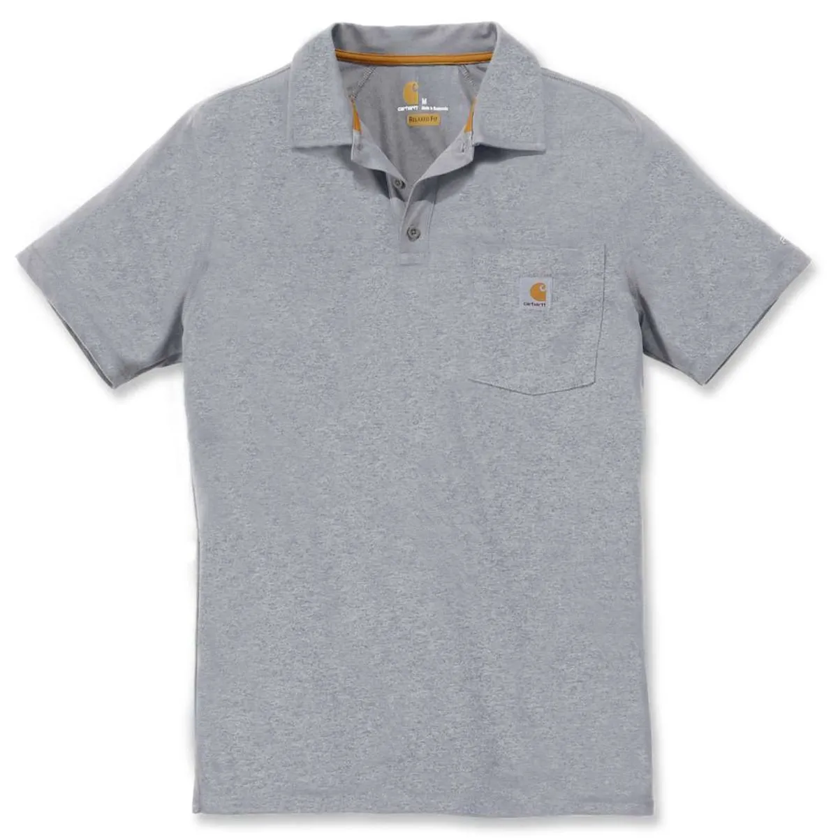 Carhartt&#x20;103569&#x20;Force&#xAE;&#x20;Cotton&#x20;Delmont&#x20;Pocket&#x20;Polo&#x20;-&#x20;Heather&#x20;Grey