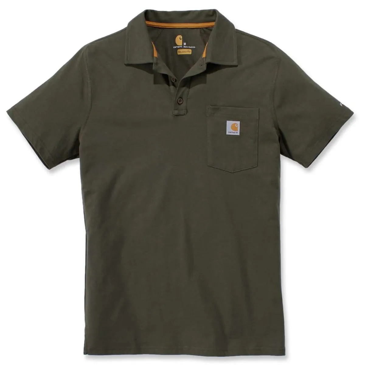 Carhartt&#x20;103569&#x20;Force&#xAE;&#x20;Cotton&#x20;Delmont&#x20;Pocket&#x20;Polo&#x20;-&#x20;Heather&#x20;Grey
