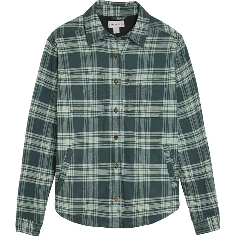 Carhartt&#x20;104518&#x20;Women&#x2019;s&#x20;Hamilton&#x20;Plaid&#x20;Flannel&#x20;Jacket&#x20;-&#x20;Fog&#x20;Green&#x20;