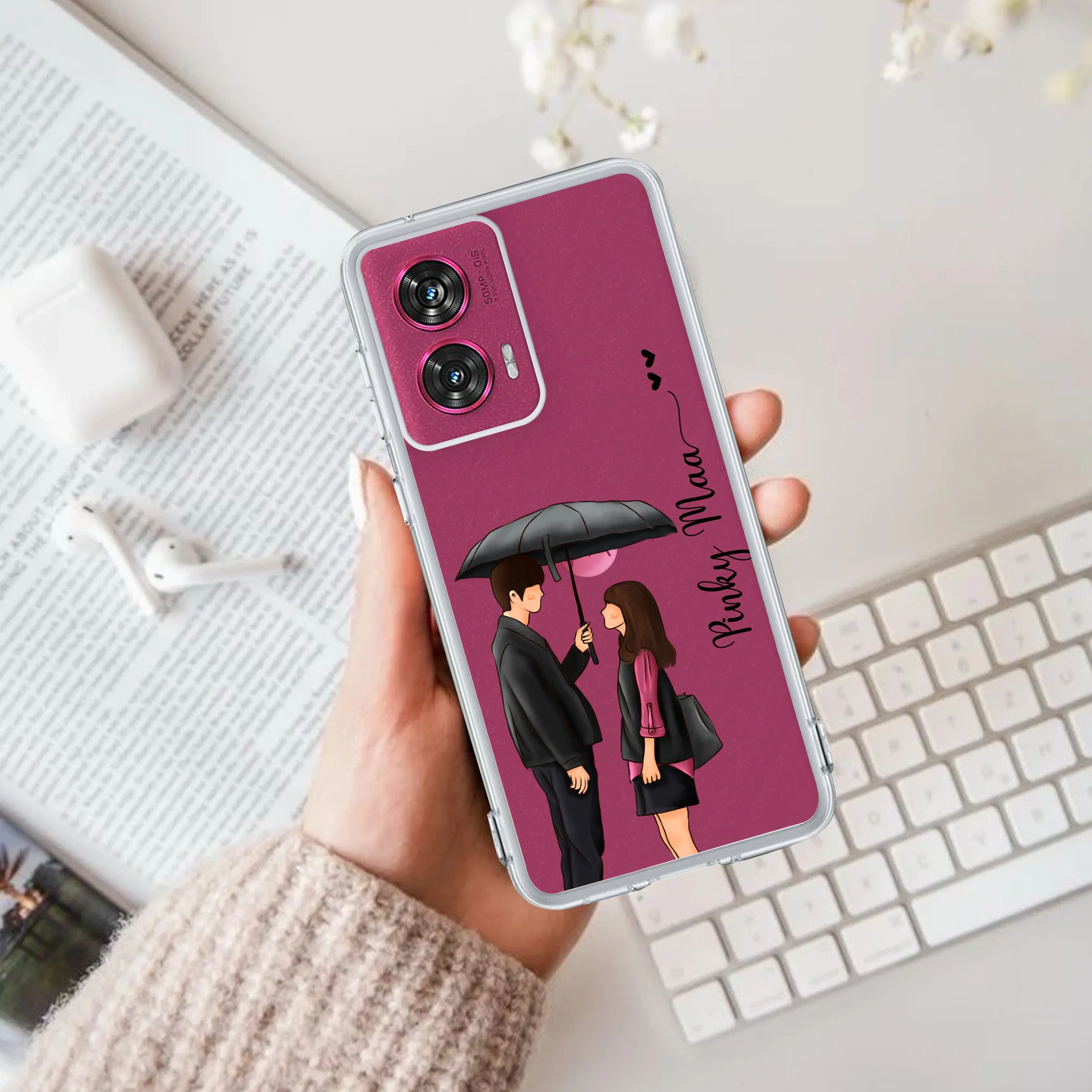 Caring Couple Customize Transparent Silicon Case For Motorola