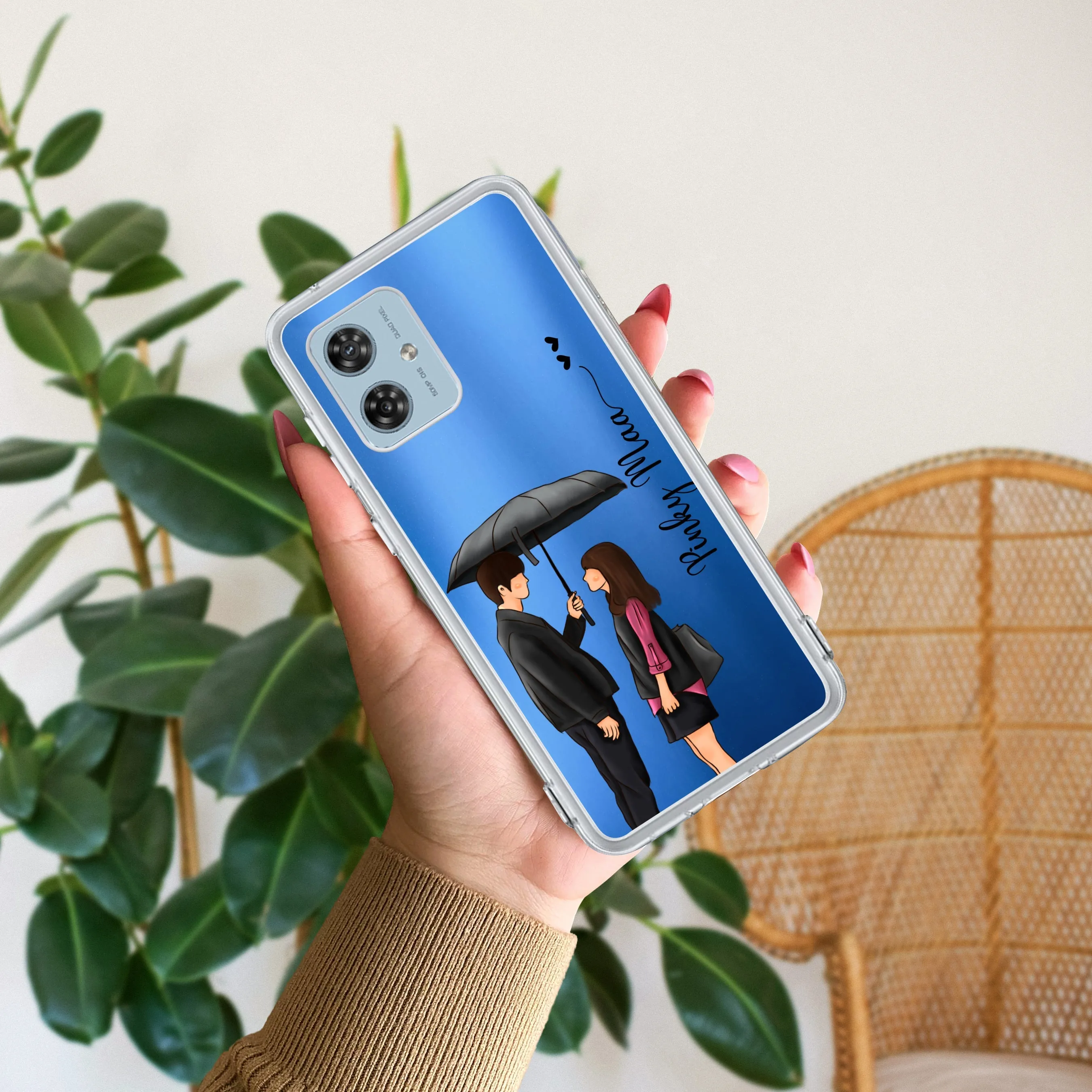 Caring Couple Customize Transparent Silicon Case For Motorola