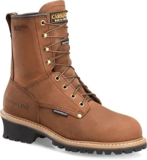 Carolina Men's 8" Waterproof Insulated Logger - Round Non-Safety Toe
