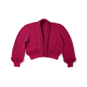 Caron Crochet Bobble Cardigan