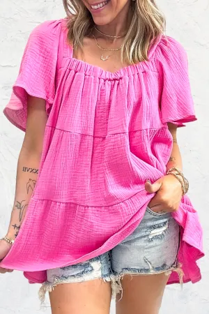 Carried Away Top - Candy Pink