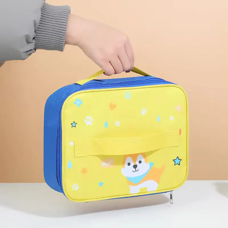 Cartoon Dog Design Square Lunch Bag for Kids