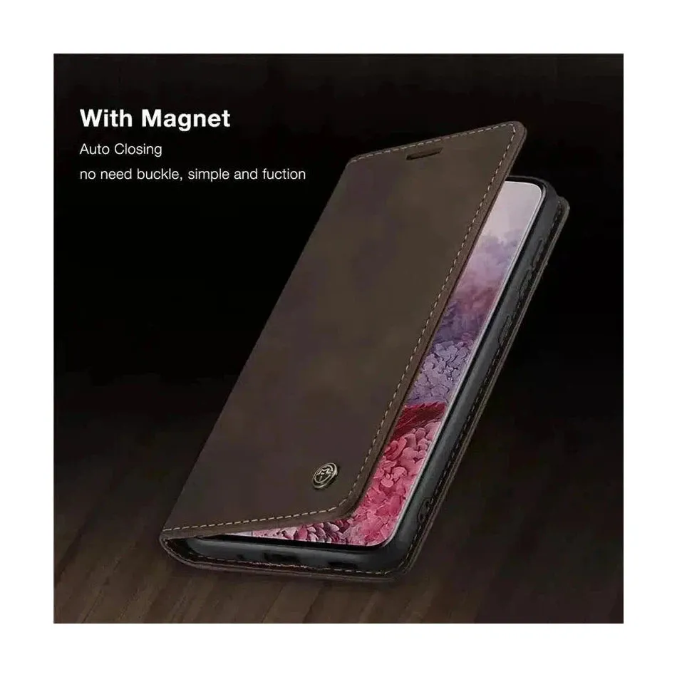 Caseme Magnetic Flip PU Leather Wallet Case for iPhone XS Max - Brown