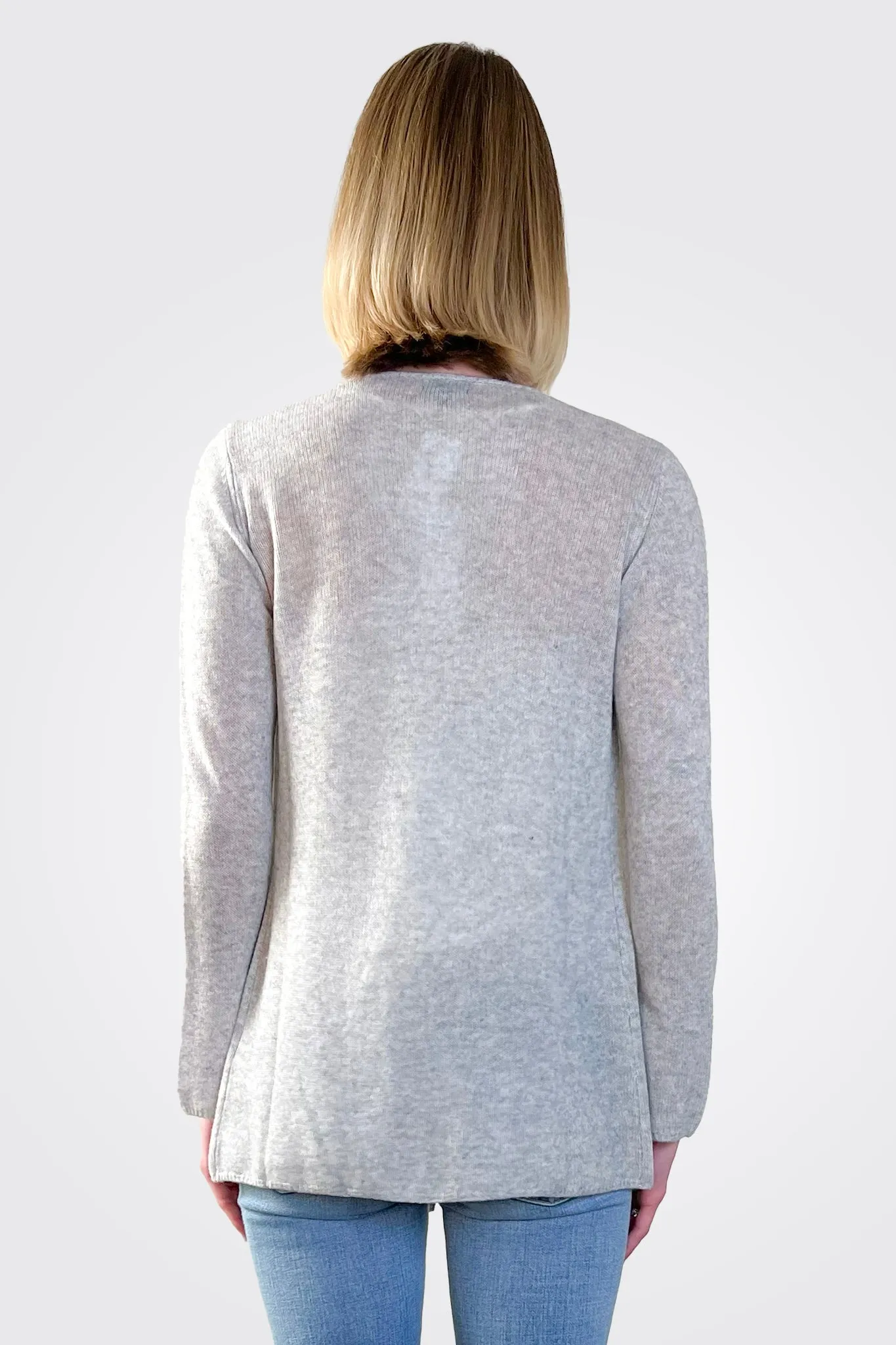 Cashmere Open Duster - Light Heather Grey