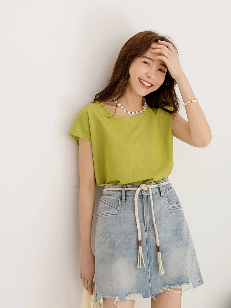 Casual Basic Solid Ruched Loose Blouse Top
