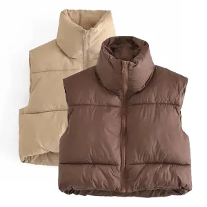 Casual Cotton Sleeveless Winter Vest for Women