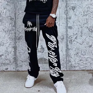 Casual Fashion Letter Print Trousers