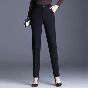Casual Straight Fit High Waist Female Pants