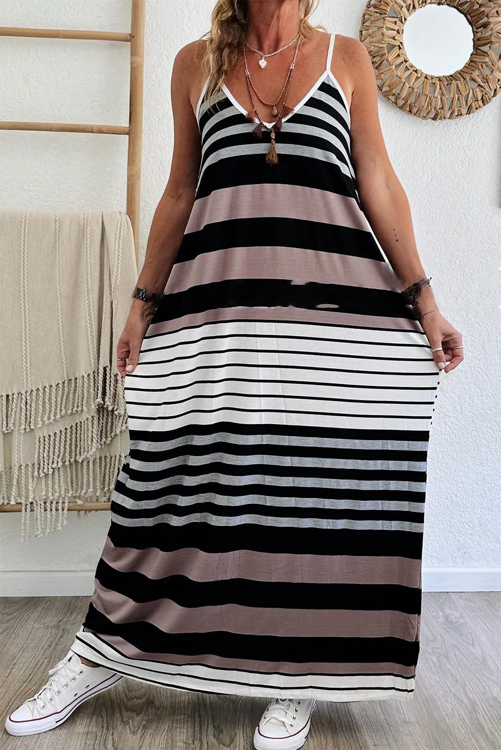 Casual Summer Striped Maxi Dress
