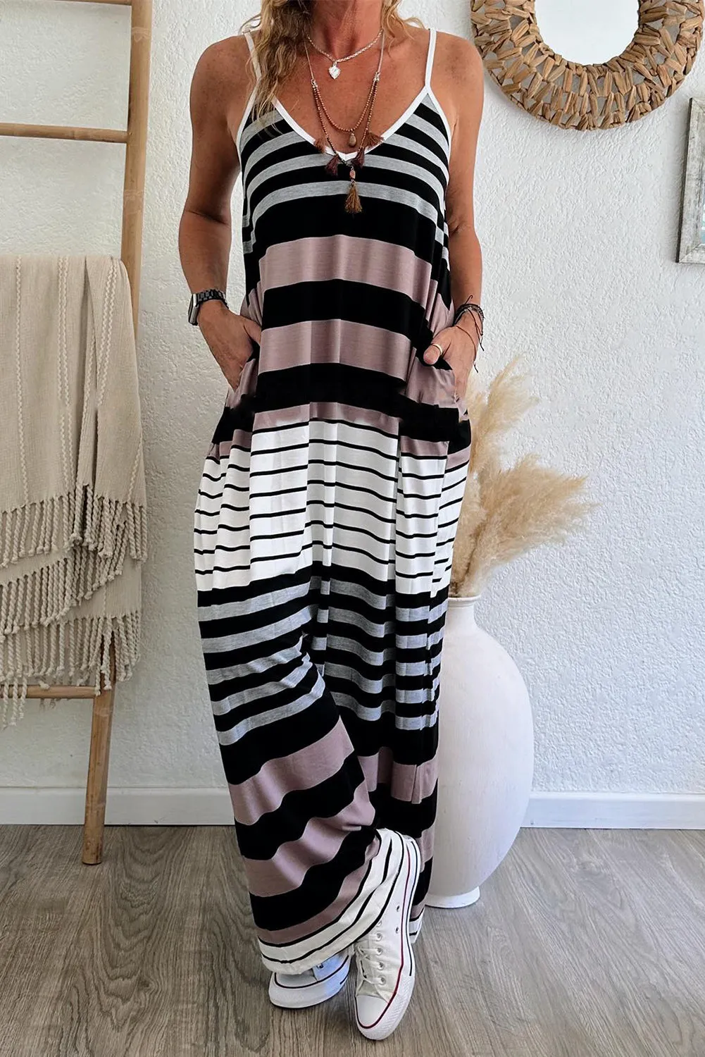 Casual Summer Striped Maxi Dress