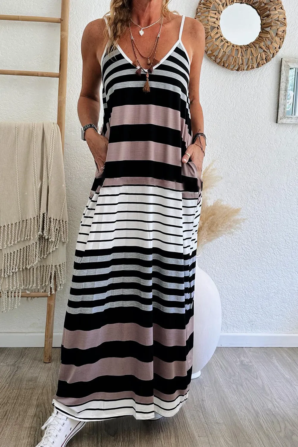 Casual Summer Striped Maxi Dress