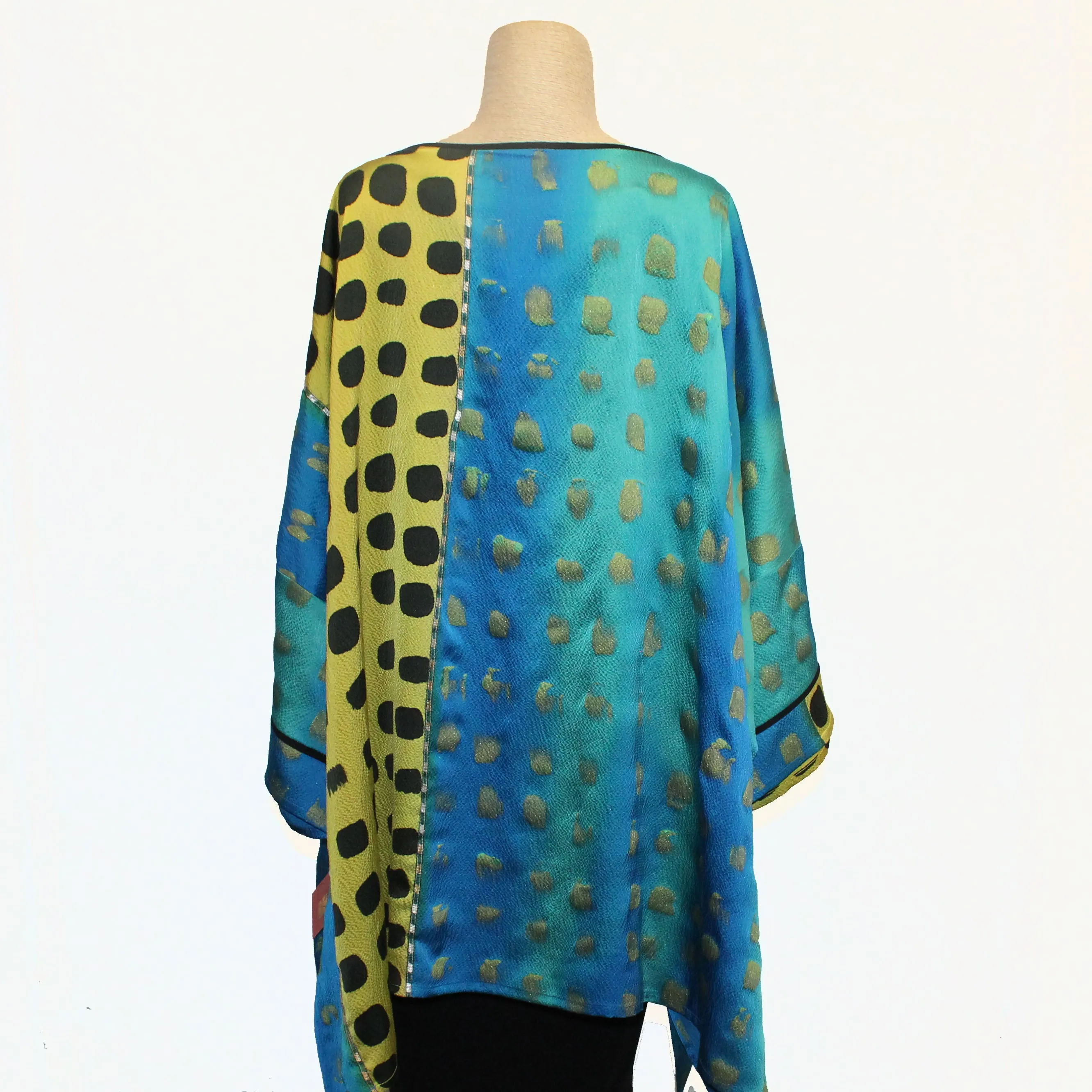Catherine Bacon Pullover, "Dragon" Butterfly, Blue/Gold, OS