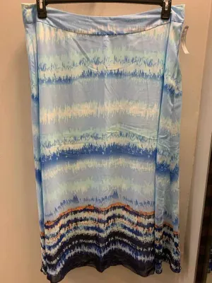 CATO PLUS SIZES Size 18W LT BLUE/NAVY/PEACH SHEER TIE DYE LONG Skirt