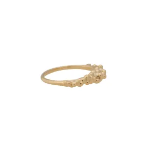 Caviar ~ Half Texture Ring in Gold